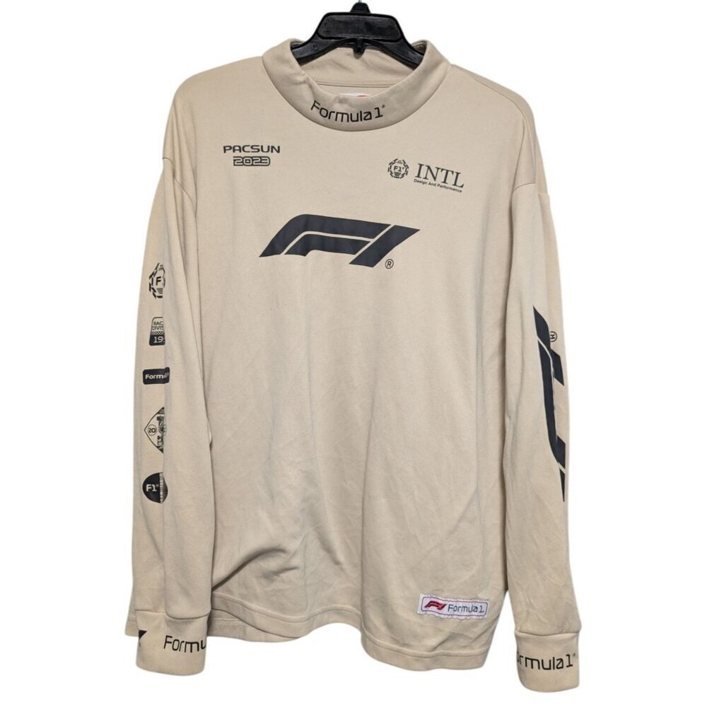 Formula 1 X Pacsun Eco Apex Jersey Brown Tan Long Sleeve Graphic Shirt Mens XL